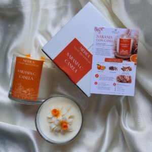 Vela Aromática Naranja con Canela en Pote de Vidrio 265 ml | Medea Velas