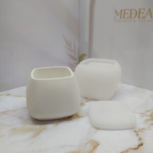 Molde de silicona para portavelas y frascos cuadrados con tapa