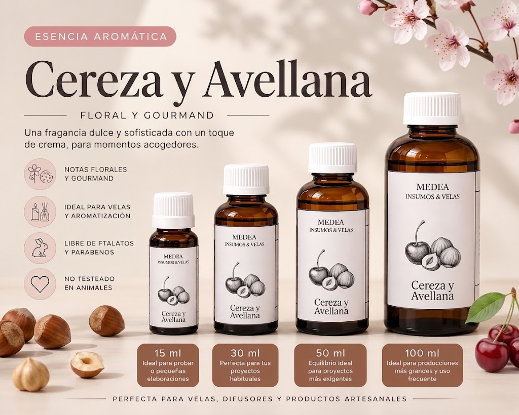 Esencia Aromática Premium Cereza y Avellana Liposoluble - Imagen 2