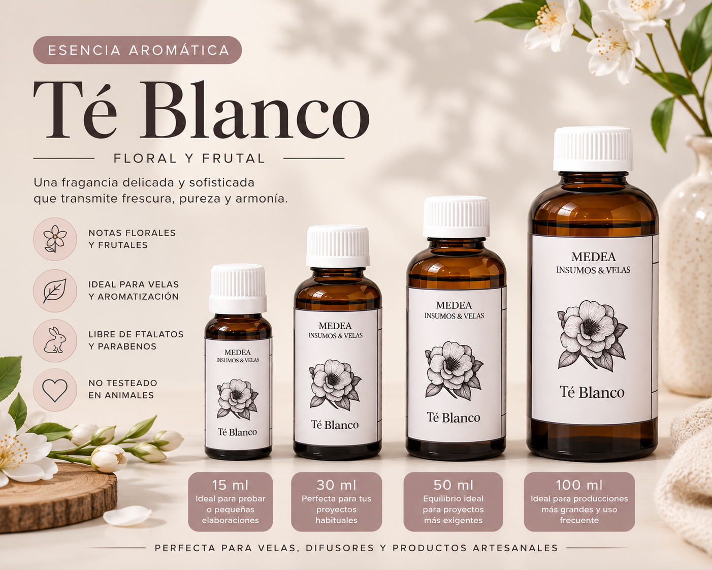 Esencia Aromática Premium Té Blanco Liposoluble - Imagen 2